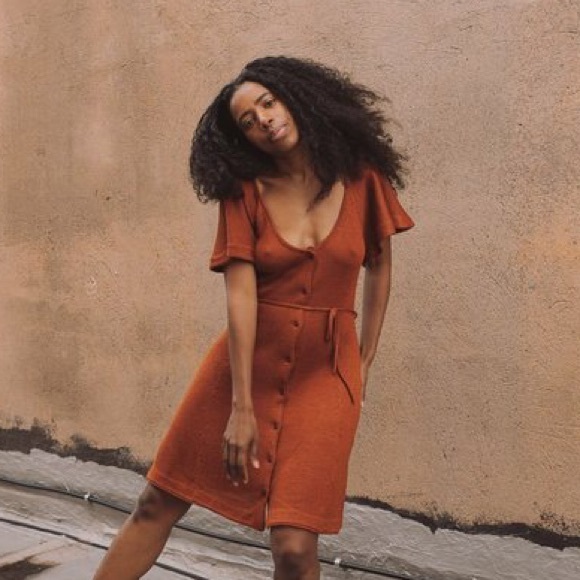 Kordal Dresses & Skirts - Kordal Rosa Dress in Rust- handloom knit